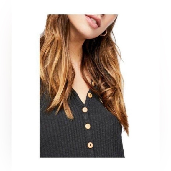 Free People Beach Blossom Ribbed Button Up Dress Sz Medium - Picture 12 of 14